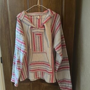 Striped Pink and White Women's Sweater